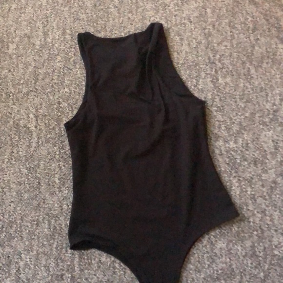 🛑SOLD🛑 GAZE BLACK BODYSUIT HIGH NECK SLEEVELESS SZ SMALL - Picture 5 of 9